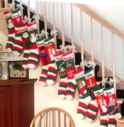 family stockings with a variety of pictures
