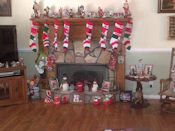 family stockings with figurines