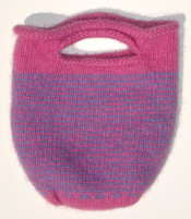 wool bag, pink and purple