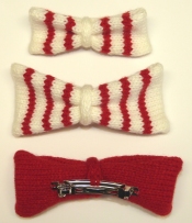 knit hair bows, close-up photo