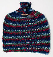 knitted dishtowel, navy/burgundy mix