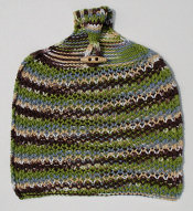 knitted dishtowel, green/brown mix