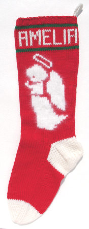custom Christmas stocking with angel picture