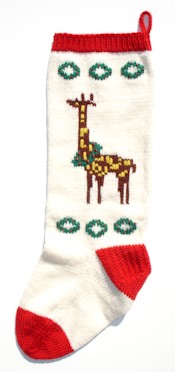 giraffe with Christmas wreath