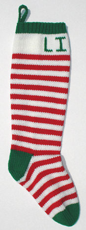 striped stocking, side view