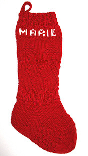 textured red stocking without pictures