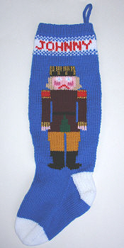 nutcracker picture on blue stocking