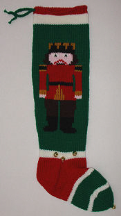 nutcracker picture on green stocking