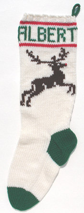 custom Christmas stocking with reindeer picture