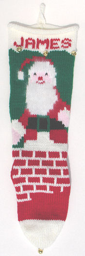 classic Santa in chimney stocking