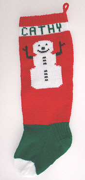 simple snowman picture on large stocking