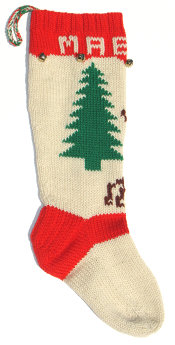 custom Christmas stocking with Christmas tree picture