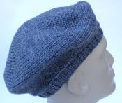 knit beret, gray wool