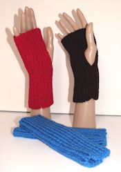 knitted fingerless mittens