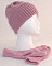 pink wool beanie and mittens